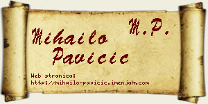 Mihailo Pavičić vizit kartica